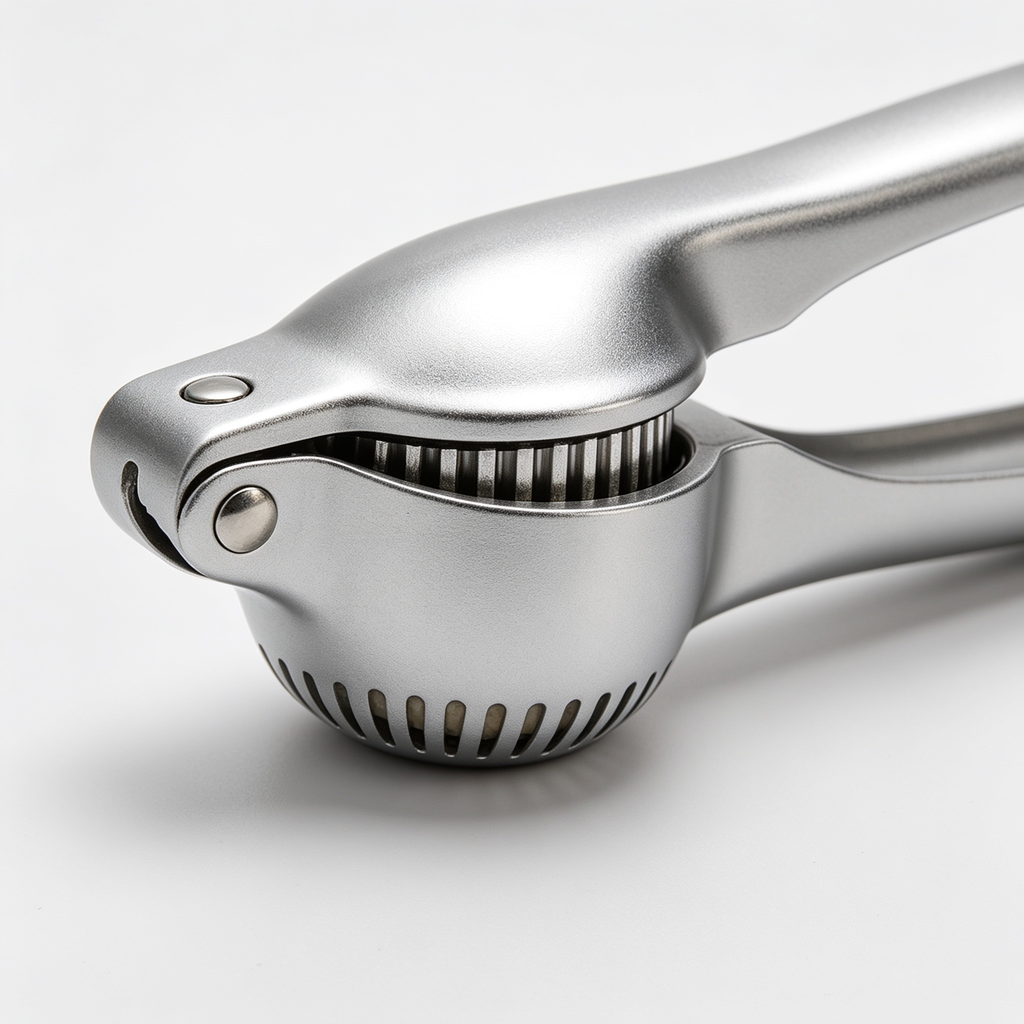 Codebolt Jsdoin Knoblauchpresse, Knoblauchschneider Garlic Press, Knoblauch Crusher Praktischer Küchenhelfer Spülmaschinenfest Robust, Zink, Silber