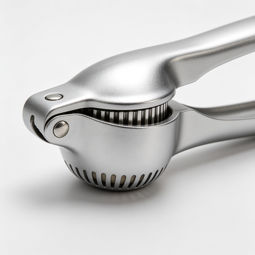 Codebolt Jsdoin Knoblauchpresse, Knoblauchschneider Garlic Press, Knoblauch Crusher Praktischer Küchenhelfer Spülmaschinenfest Robust, Zink, Silber