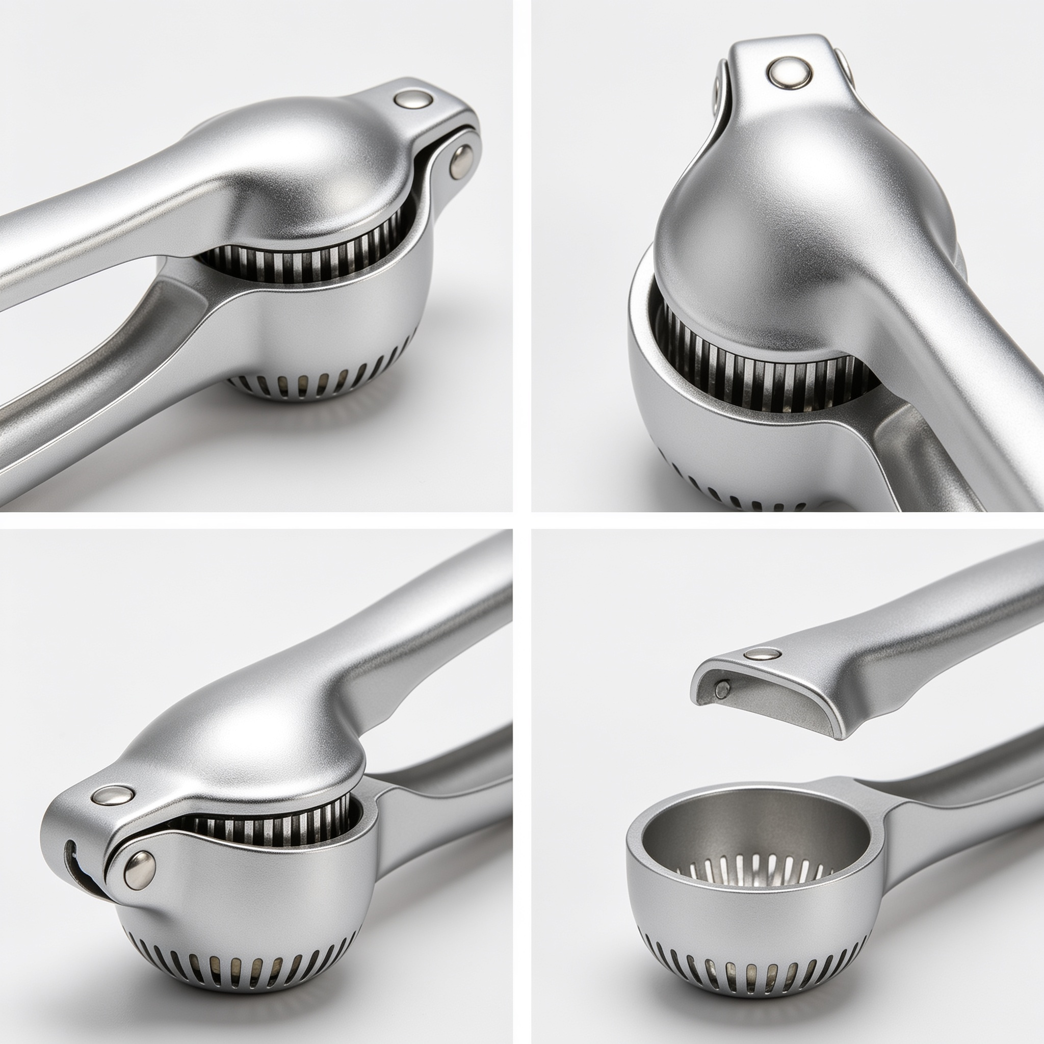 Codebolt Jsdoin Knoblauchpresse, Knoblauchschneider Garlic Press, Knoblauch Crusher Praktischer Küchenhelfer Spülmaschinenfest Robust, Zink, Silber